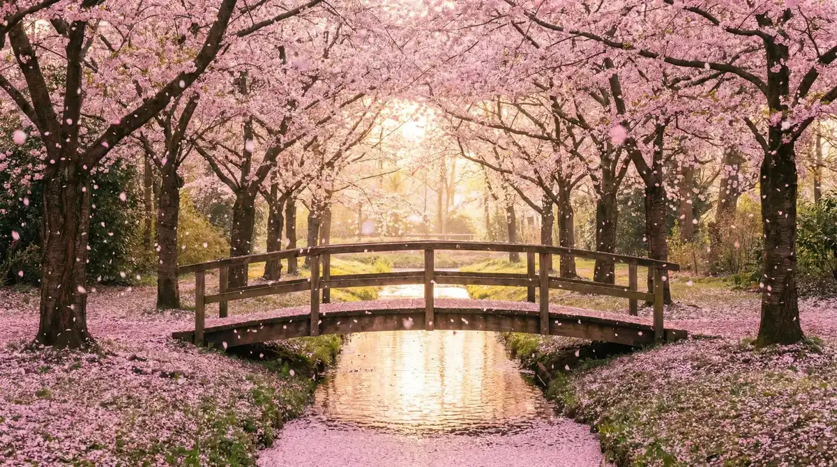 樱花桥畔 - 交互智能平板行业排名 唯美风景
